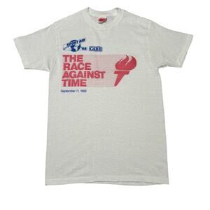 Vintage 1988 The Race Against Time Sport Aid T Shirt Men's Medium